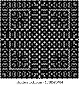 Design seamless geometric pattern. Abstract monochrome grating background. Vector art