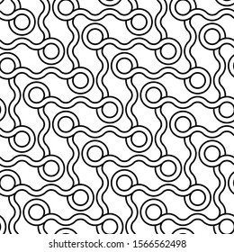 Design seamless geometric pattern. Abstract monochrome circle background. Vector art