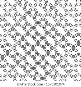 Design seamless geometric pattern. Abstract monochrome circle background. Vector art