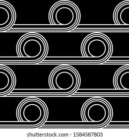 Design seamless geometric pattern. Abstract monochrome circle background. Vector art