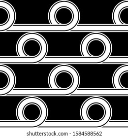 Design seamless geometric pattern. Abstract monochrome circle background. Vector art