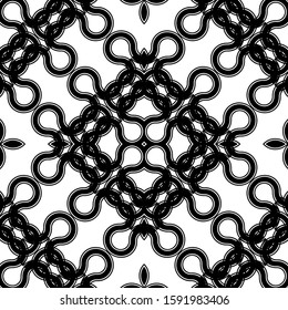 Design seamless geometric pattern. Abstract monochrome lacy background. Vector art