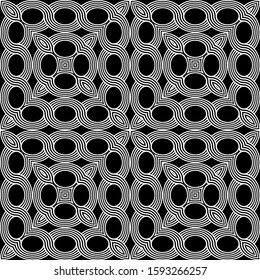 Design seamless geometric pattern. Abstract monochrome ellipse background. Vector art