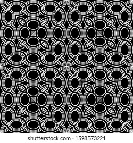 Design seamless geometric pattern. Abstract monochrome ellipse background. Vector art