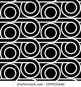 Design seamless geometric pattern. Abstract monochrome circle background. Vector art