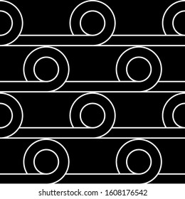 Design seamless geometric pattern. Abstract monochrome circle background. Vector art