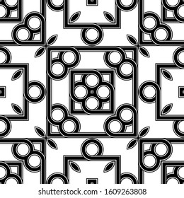Design seamless geometric pattern. Abstract monochrome grating decorative background. Vector art