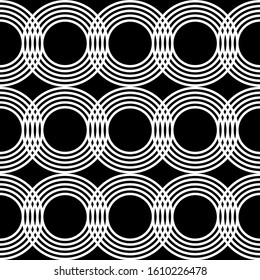 Design seamless geometric pattern. Abstract monochrome circle background. Vector art