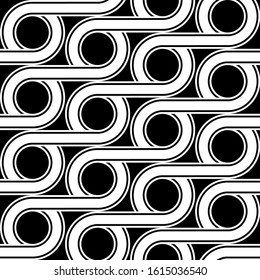 Design seamless geometric pattern. Abstract monochrome circle background. Vector art