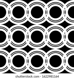 Design seamless geometric pattern. Abstract monochrome circle background. Vector art