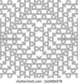 Design seamless geometric pattern. Abstract monochrome grating decorative background. Vector art