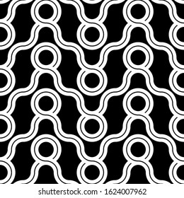 Design seamless geometric pattern. Abstract monochrome circle background. Vector art