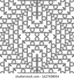 Design seamless geometric pattern. Abstract monochrome grating decorative background. Vector art