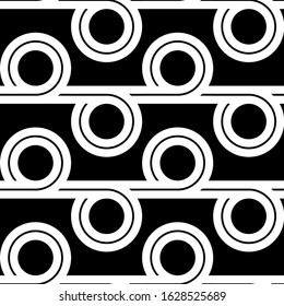Design seamless geometric pattern. Abstract monochrome circle background. Vector art