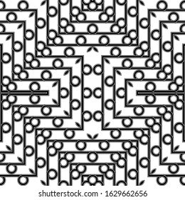 Design seamless geometric pattern. Abstract monochrome grating decorative background. Vector art