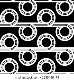 Design seamless geometric pattern. Abstract monochrome circle background. Vector art