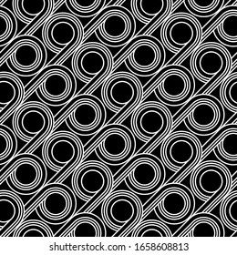 Design seamless geometric pattern. Abstract monochrome circle background. Vector art