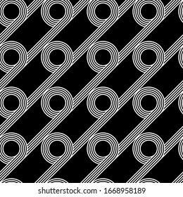 Design seamless geometric pattern. Abstract monochrome circle background. Vector art