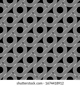 Design seamless geometric pattern. Abstract monochrome circle background. Vector art