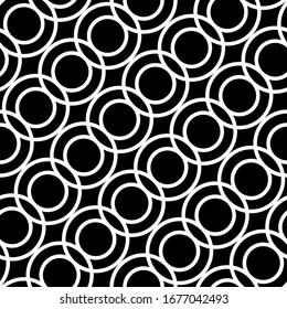 Design seamless geometric pattern. Abstract monochrome circle background. Vector art