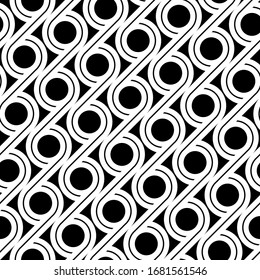 Diseño de un patrón geométrico impecable. Fondo del círculo monocromo abstracto. Arte vectorial