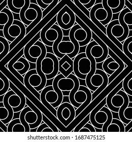Design seamless geometric pattern. Abstract monochrome diamond background. Vector art