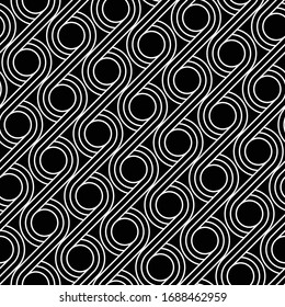 Design seamless geometric pattern. Abstract monochrome circle background. Vector art