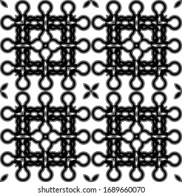 Diseño de un patrón geométrico impecable. Fondo de encaje monocromo abstracto. Arte vectorial