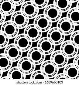 Design seamless geometric pattern. Abstract monochrome circle background. Vector art