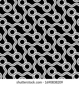 Design seamless geometric pattern. Abstract monochrome circle background. Vector art