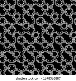 Diseño de un patrón geométrico impecable. Fondo del círculo monocromo abstracto. Arte vectorial