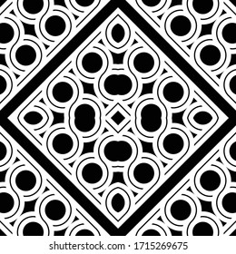 Design seamless geometric pattern. Abstract monochrome diamond background. Vector art