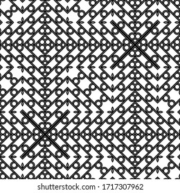 Design seamless geometric pattern. Abstract monochrome grating decorative background. Vector art