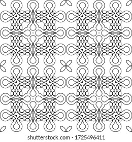 Design seamless geometric pattern. Abstract monochrome lacy background. Vector art