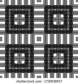 Design seamless geometric pattern. Abstract monochrome lacy background. Vector art