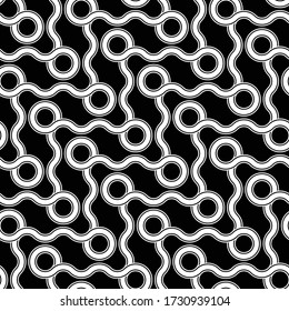 Diseño de un patrón geométrico impecable. Resumen de fondo monocromo de círculo. Arte vectorial