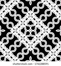 Design seamless geometric pattern. Abstract monochrome lacy background. Vector art