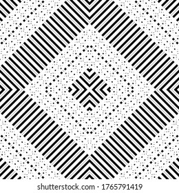 Design seamless geometric pattern. Abstract monochrome stripy background. Vector art