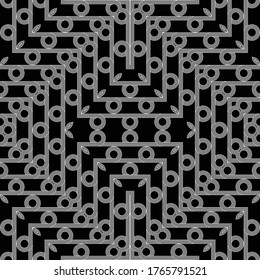 Design seamless geometric pattern. Abstract monochrome grating decorative background. Vector art