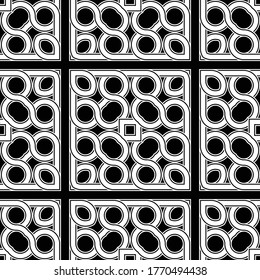 Design seamless geometric pattern. Abstract monochrome square background. Vector art