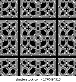 Entwurf nahtloser geometrischer Muster. Abstrakter, einfarbiger, quadratischer Hintergrund. Vektorkunst