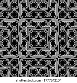 Design seamless geometric pattern. Abstract monochrome grating background. Vector art
