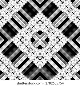 Design seamless geometric pattern. Abstract monochrome lacy background. Vector art