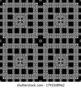 Diseño de un patrón geométrico impecable. Resumen de fondo de encaje monocromo. Arte vectorial