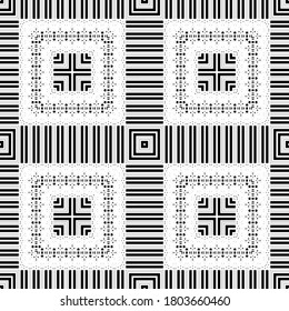 Design seamless geometric pattern. Abstract monochrome lacy background. Vector art