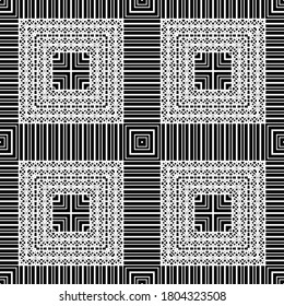 Design seamless geometric pattern. Abstract monochrome lacy background. Vector art