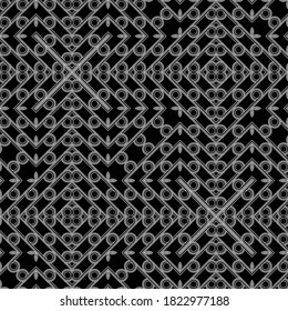 Design seamless geometric pattern. Abstract monochrome grating decorative background. Vector art
