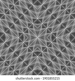 Design seamless geometric pattern. Abstract monochrome lacy background. Vector art