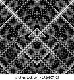 Design seamless geometric pattern. Abstract monochrome lacy background. Vector art