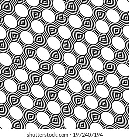 Design seamless geometric pattern. Abstract monochrome ellipse background. Vector artv